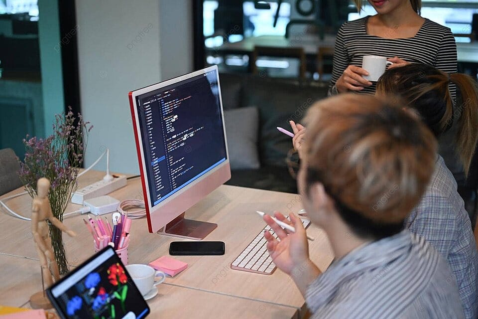 web development services team planning a website project